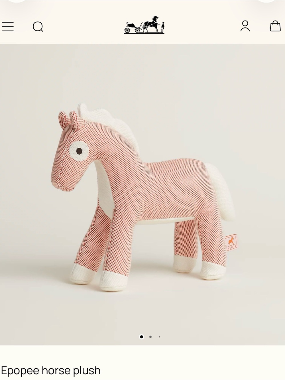 Hermes epope discontinued plush horse